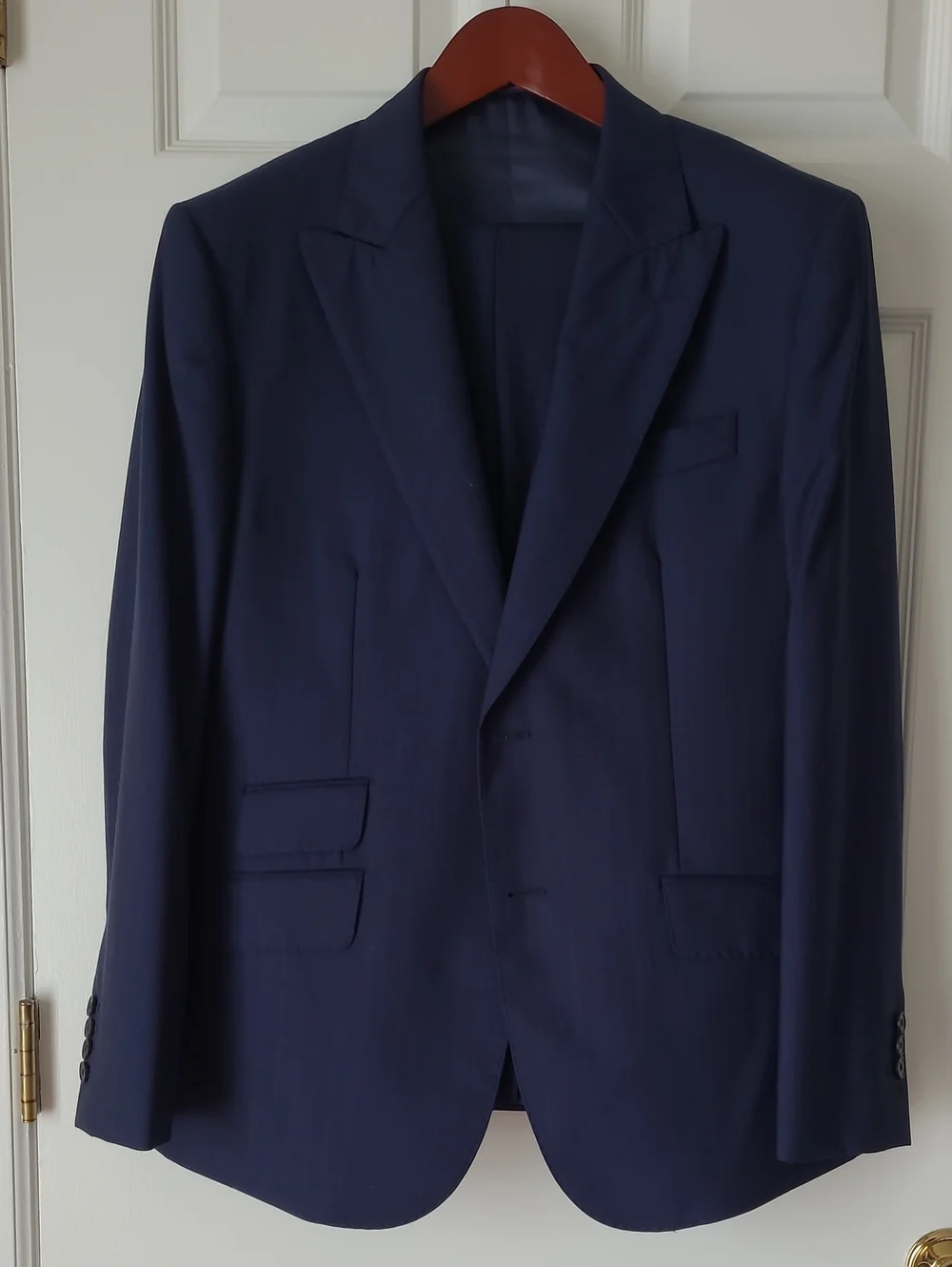 Charles Tyrwhitt Men's Navy Blue and Pink Suit with Vest